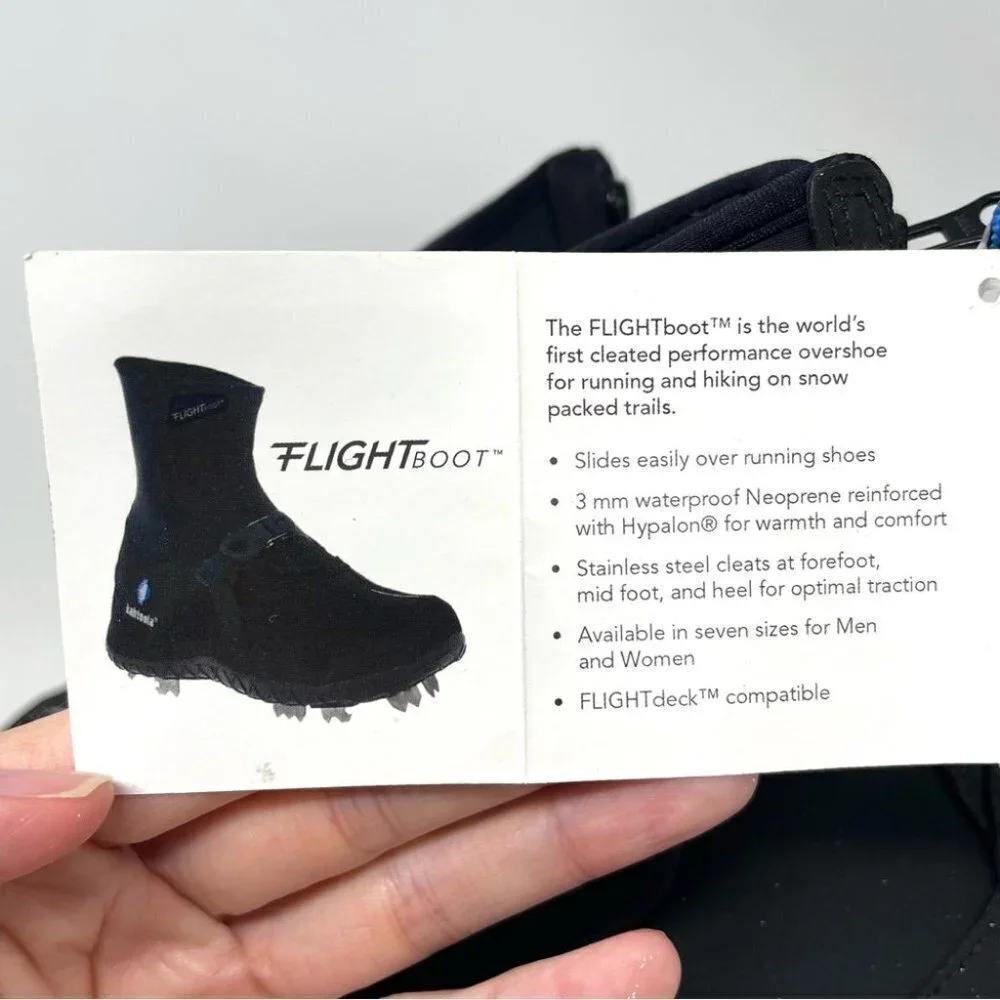 NEW Kahtoola Black Neoprene & Steel Cleat FLIGHT Boots Size XXS (Women's 5-6.5)